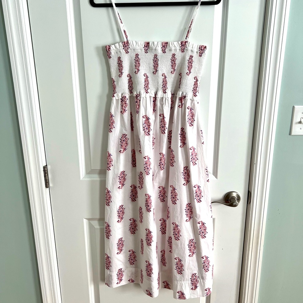 J. Crew White Block Print Dress